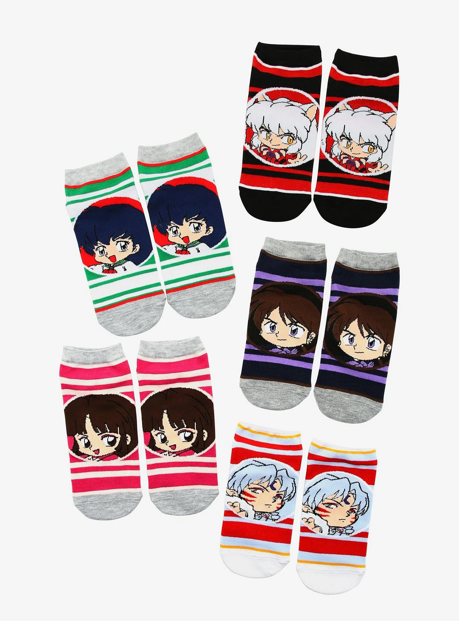 InuYasha Chibi Characters Ankle Sock Set - BoxLunch Exclusive 3 InuYasha Chibi Characters Ankle Sock Set - BoxLunch Exclusive