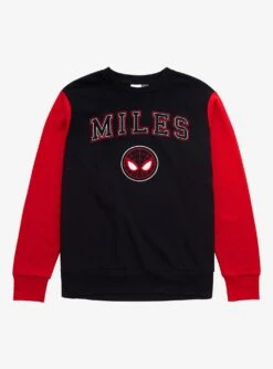 Marvel Spider-Man Miles Morales Collegiate Color Block Crewneck - BoxLunch Exclusive