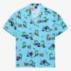 Disney Lilo & Stitch Beach Scenes Woven Button Up -Cozy Mode Store 16623273 hi