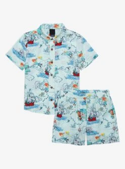 Disney Peter Pan Map Toddler Woven Button-Up - BoxLunch Exclusive -Cozy Mode Store 16733714 av2