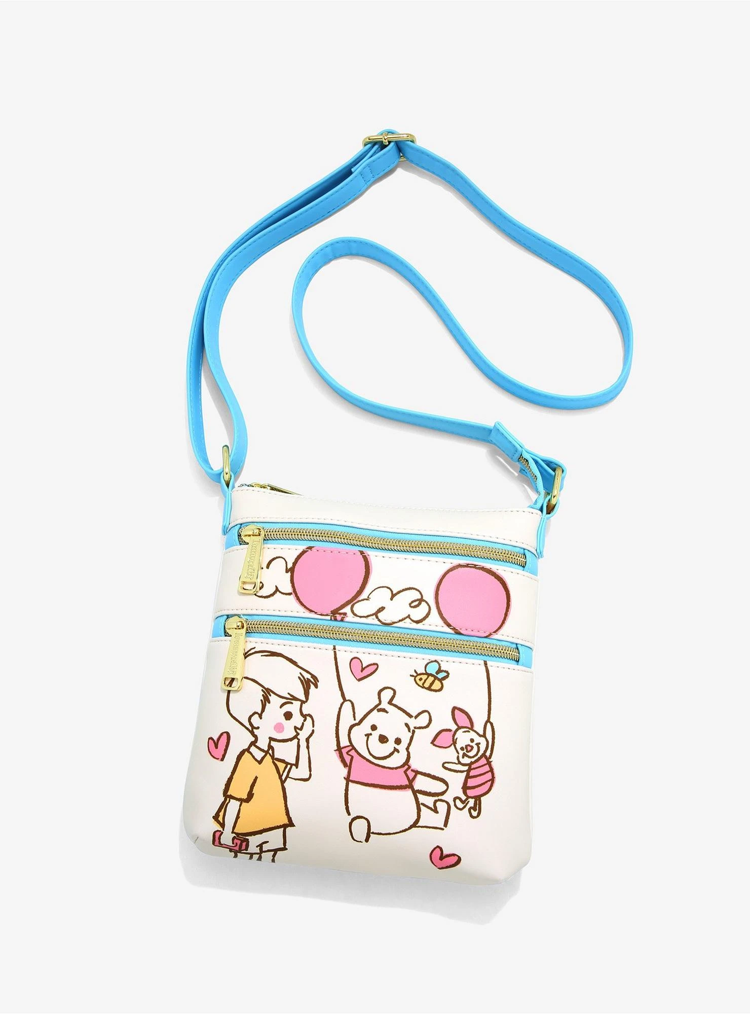 Loungefly Disney Winnie The Pooh Piglet & Pooh With Balloons Sketch Crossbody Bag - BoxLunch Exclusive 3 Loungefly Disney Winnie The Pooh Piglet & Pooh With Balloons Sketch Crossbody Bag - BoxLunch Exclusive