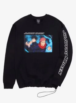 Jujutsu Kaisen Megumi Fushiguro & Yuji Itadori Character Panel Toggle Crewneck - BoxLunch Exclusive
