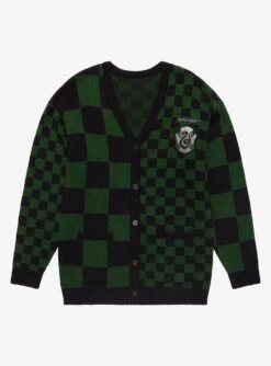Harry Potter Slytherin Checkered Women's Cardigan - BoxLunch Exclusive