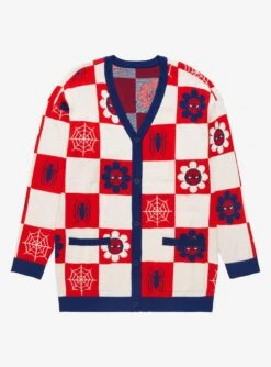 Cozy Mode Store 9 Marvel Spider-Man Floral Checkered Women's Cardigan - BoxLunch Exclusive