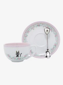 Studio Ghibli Kiki’s Delivery Service Jiji Teacup & Spoon Set - BoxLunch Exclusive -Cozy Mode Store 18250377 av3