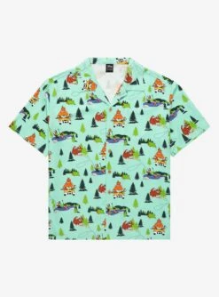 Our Universe A Goofy Movie Camping Scenes Woven Button-Up - BoxLunch Exclusive