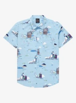 Studio Ghibli Howl’s Moving Castle Scenic Woven Button-Up - BoxLunch Exclusive