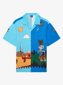 Our Universe Star Wars Classic Locations Tatooine And Endor Scene Woven Button-Up - BoxLunch Exclusive