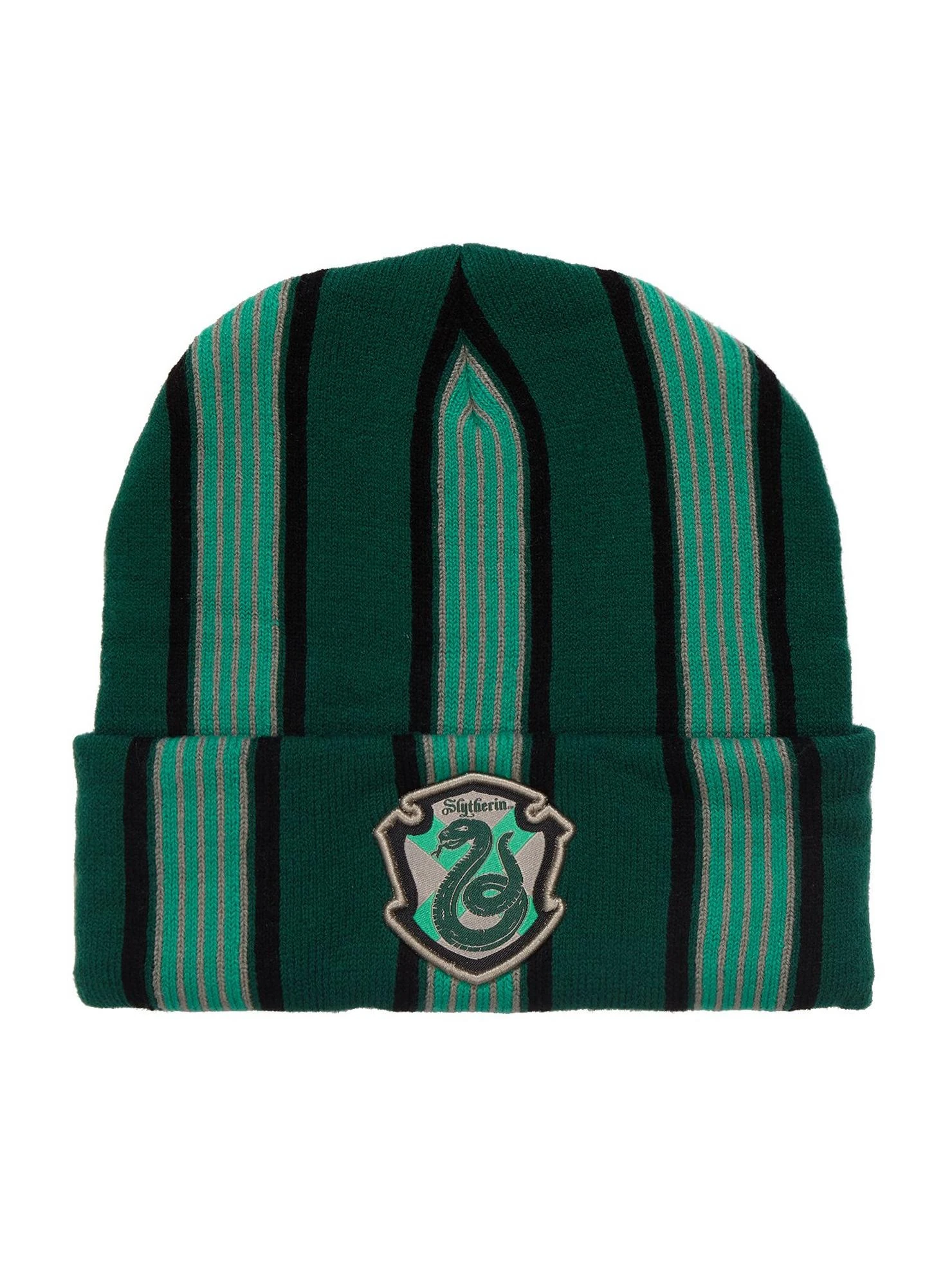 Harry Potter Slytherin Striped Cuff Beanie - BoxLunch Exclusive 3 Harry Potter Slytherin Striped Cuff Beanie - BoxLunch Exclusive