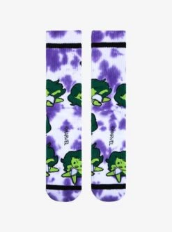 Marvel She-Hulk Chibi Allover Print Tie-Dye Crew Socks - BoxLunch Exclusive -Cozy Mode Store 19250433 av2