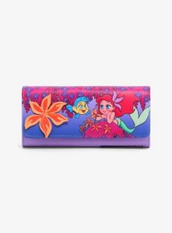 Disney The Little Mermaid Ariel & Flounder Floral Wallet - BoxLunch Exclusive