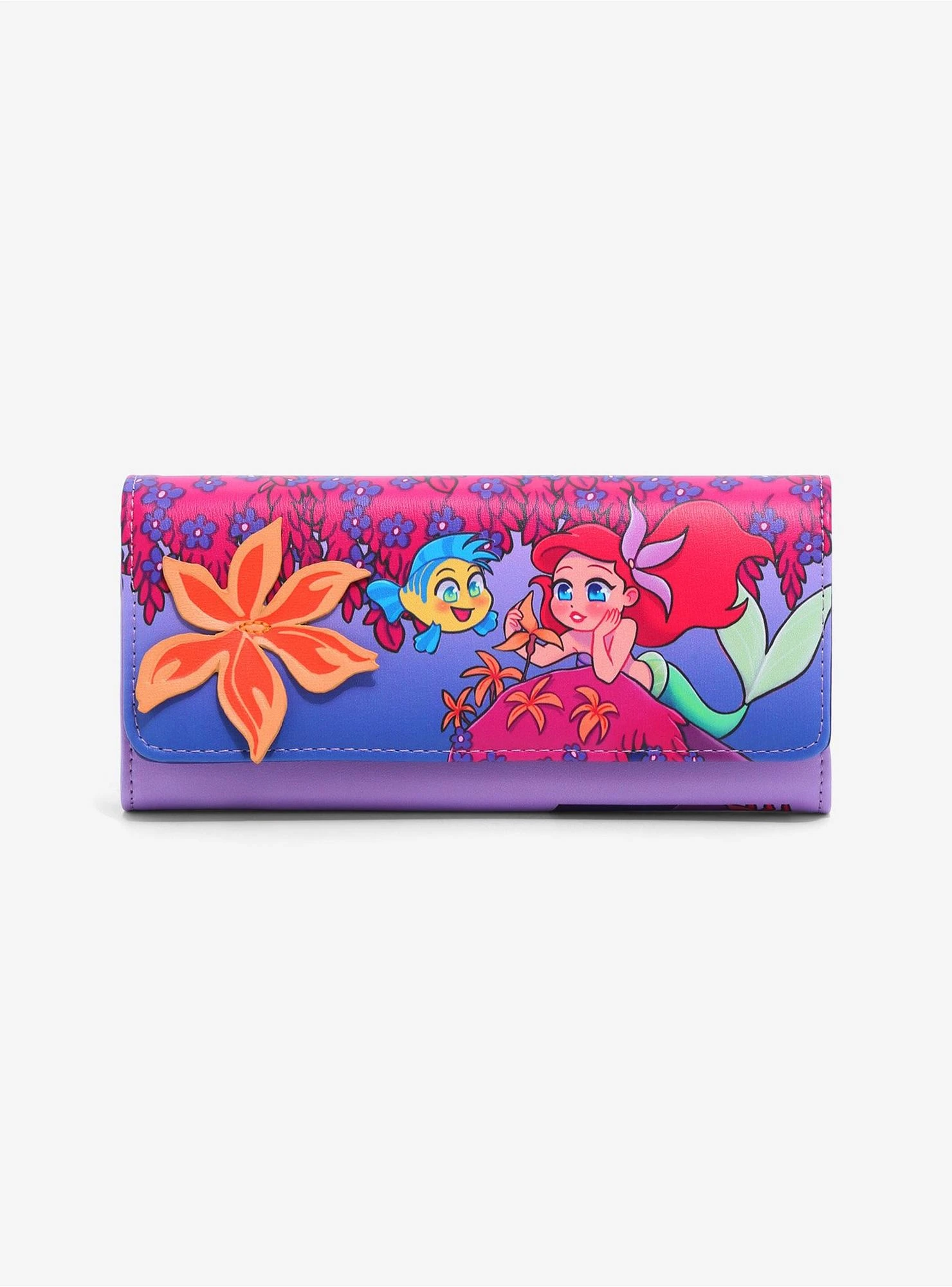 Disney The Little Mermaid Ariel & Flounder Floral Wallet - BoxLunch Exclusive 3 Disney The Little Mermaid Ariel & Flounder Floral Wallet - BoxLunch Exclusive