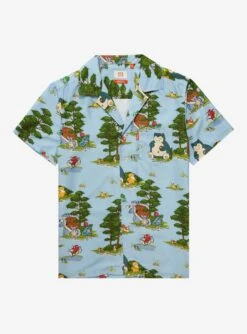 Pokémon Forest Allover Print Woven Button-Up