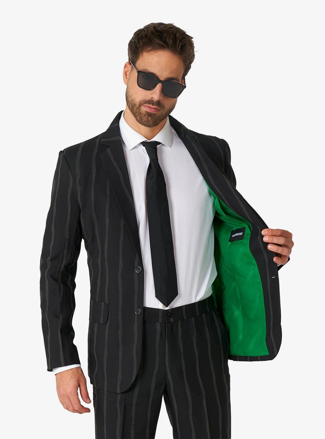 Oversized Pinstripe Black Suit 3 Oversized Pinstripe Black Suit