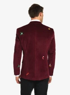 Christmas Icons Deep Burgundy Blazer -Cozy Mode Store 31984913 av2 1
