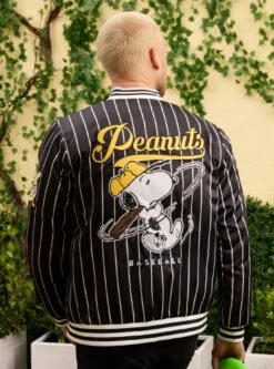 Peanuts Baseball Vintage Striped Bomber Jacket — BoxLunch Exclusive 14 Peanuts Baseball Vintage Striped Bomber Jacket — BoxLunch Exclusive -Cozy Mode Store 33369655 av1 1