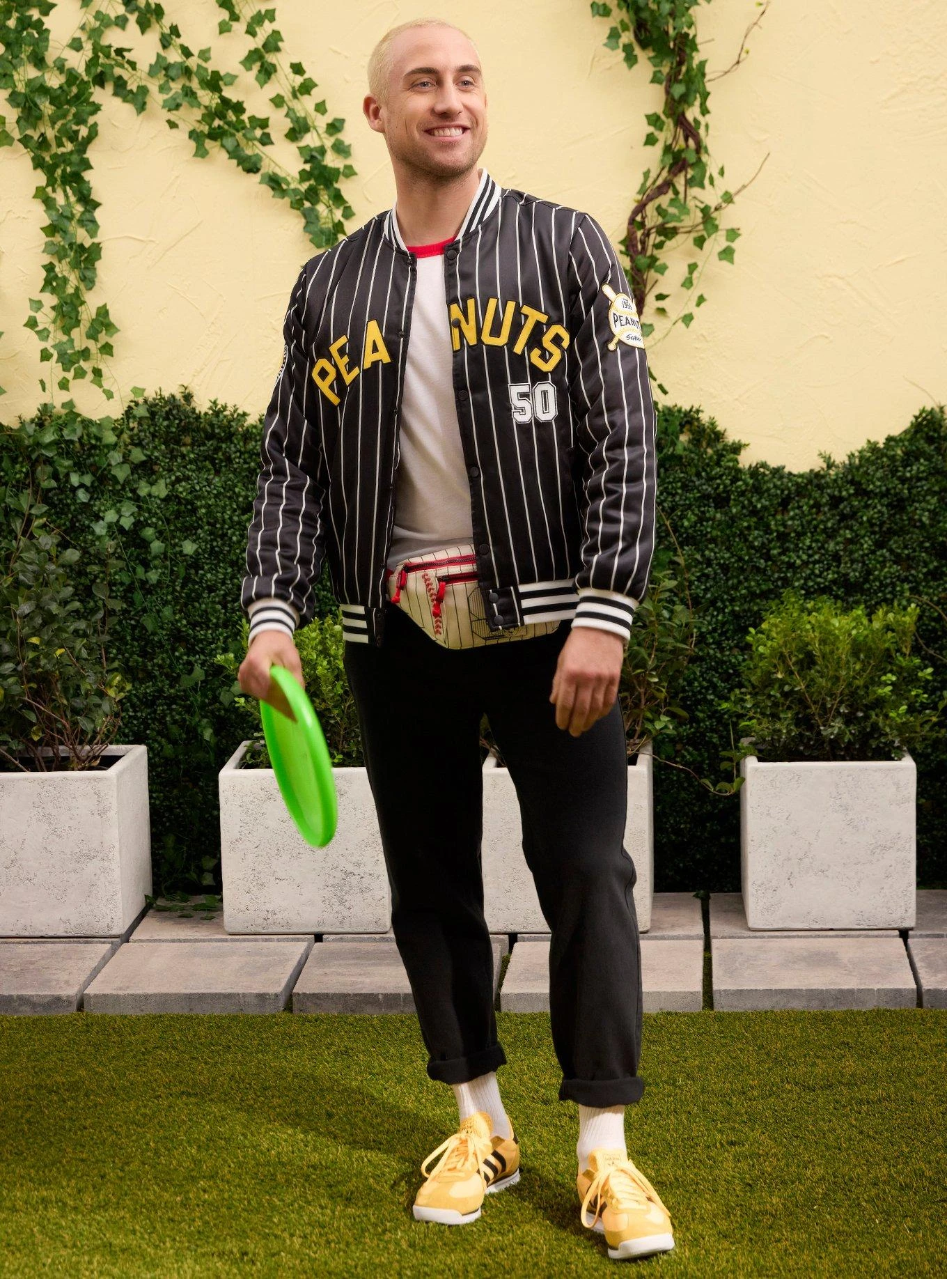 Peanuts Baseball Vintage Striped Bomber Jacket — BoxLunch Exclusive 4 Peanuts Baseball Vintage Striped Bomber Jacket — BoxLunch Exclusive - Image 2