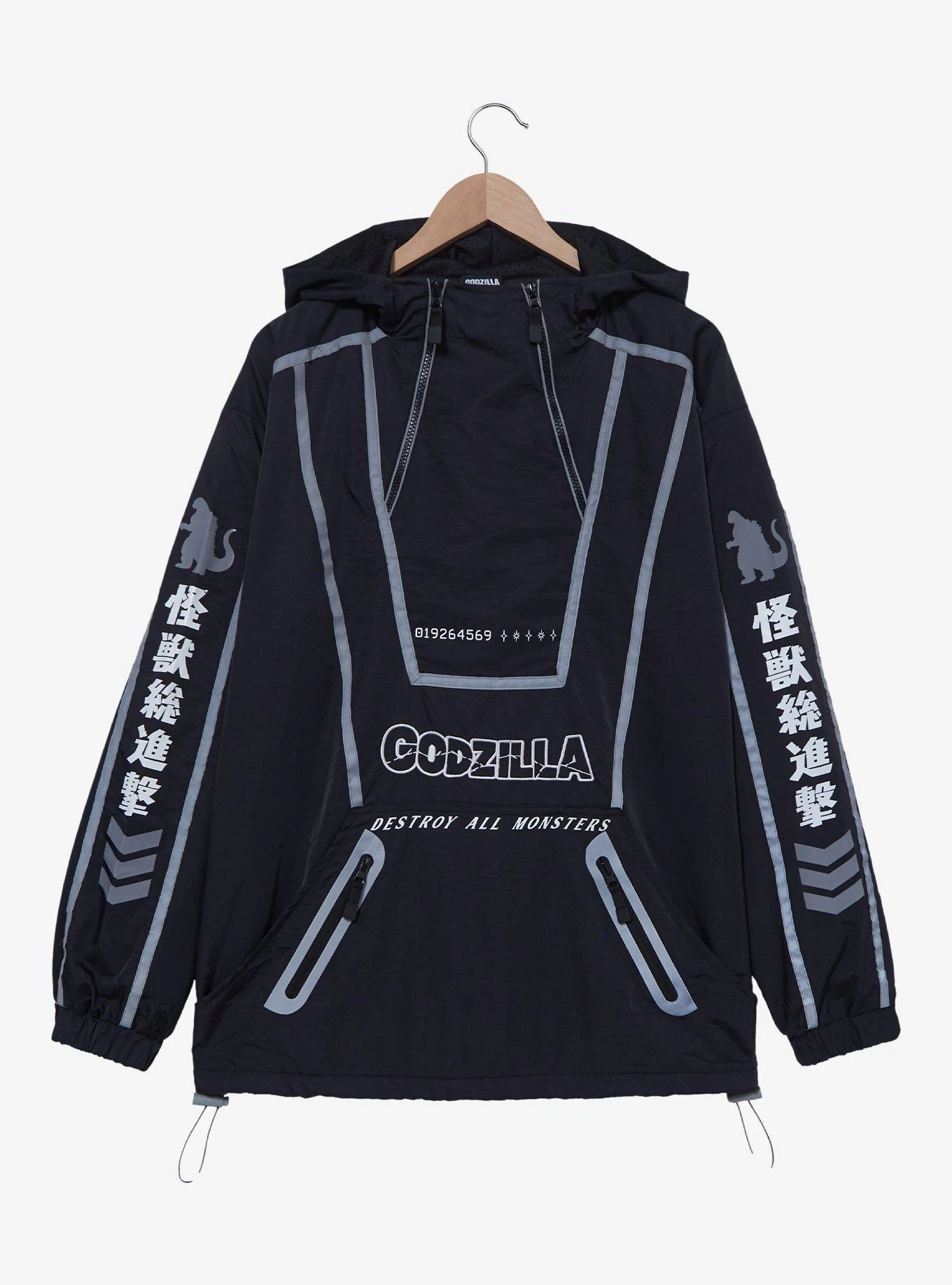 Godzilla Icons Quarter Zip Windbreaker Jacket - BoxLunch Exclusive 7 Godzilla Icons Quarter Zip Windbreaker Jacket - BoxLunch Exclusive - Image 5