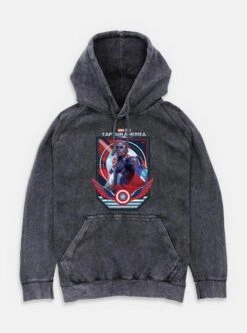 Captain America: Brave New World Captain Poster Mineral Wash Hoodie