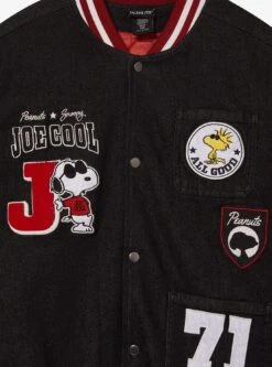Peanuts Joe Cool Patches Varsity Jacket - BoxLunch Exclusive -Cozy Mode Store 34457630 av2 1