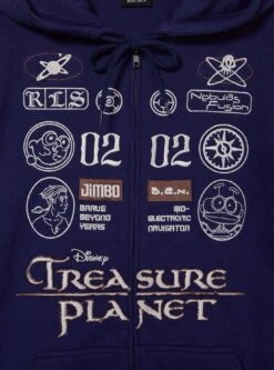 Disney Treasure Planet Embroidered Badges Zippered Hoodie - BoxLunch Exclusive