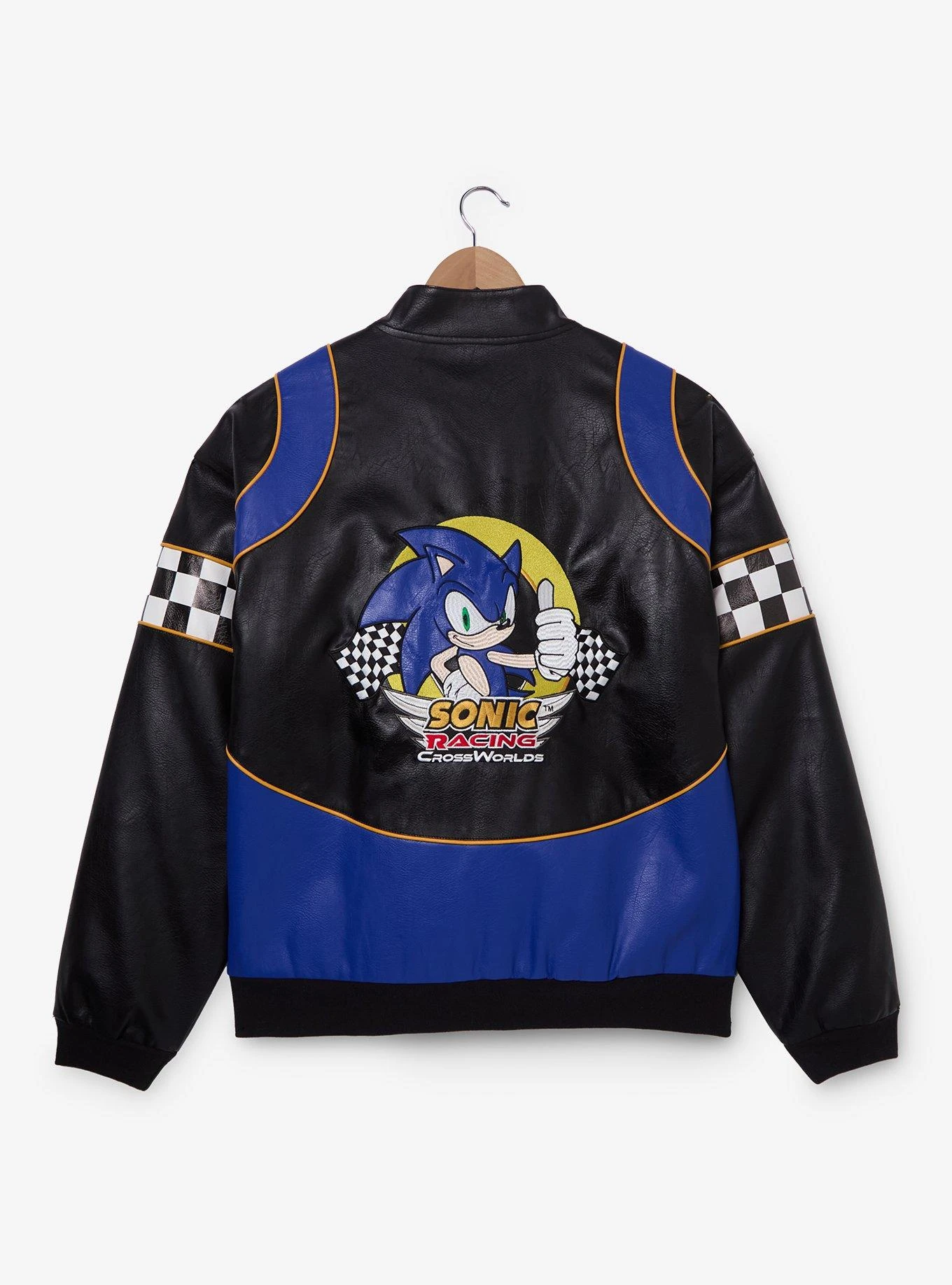 Sonic The Hedgehog Faux Leather Moto Racing Jacket - BoxLunch Exclusive 7 Sonic The Hedgehog Faux Leather Moto Racing Jacket - BoxLunch Exclusive - Image 5