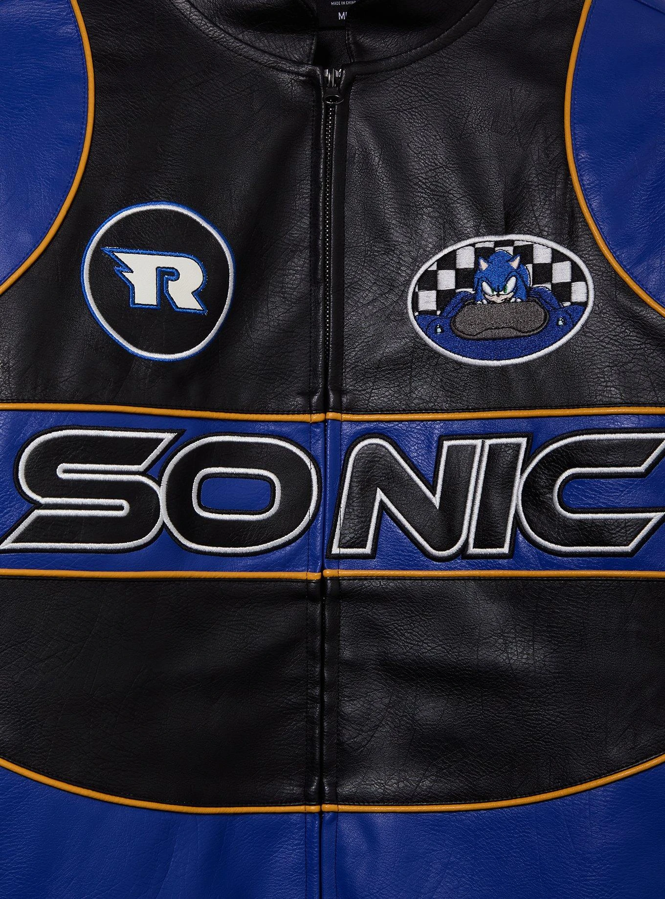 Sonic The Hedgehog Faux Leather Moto Racing Jacket - BoxLunch Exclusive 8 Sonic The Hedgehog Faux Leather Moto Racing Jacket - BoxLunch Exclusive - Image 6