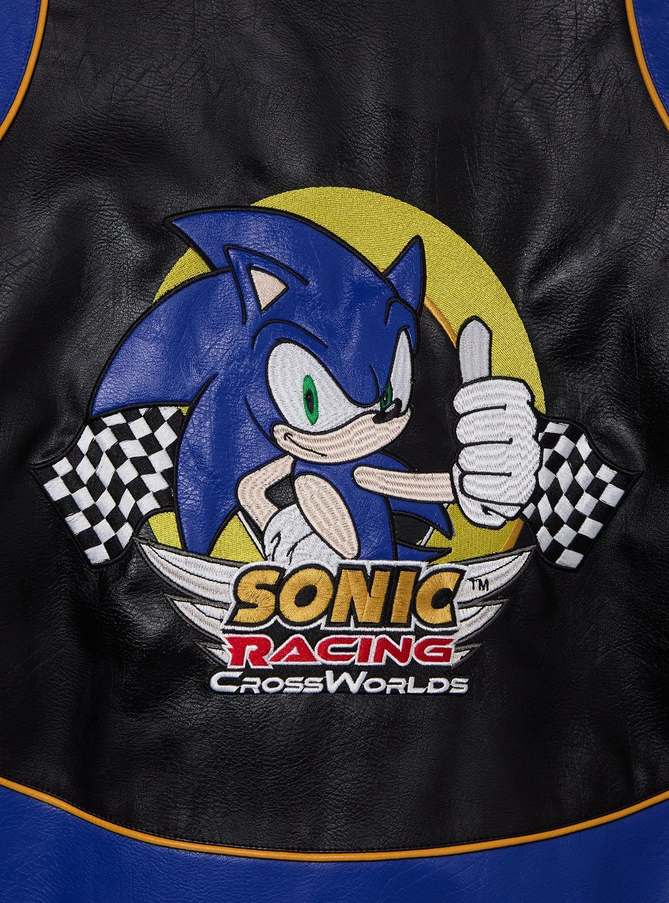 Sonic The Hedgehog Faux Leather Moto Racing Jacket - BoxLunch Exclusive 6 Sonic The Hedgehog Faux Leather Moto Racing Jacket - BoxLunch Exclusive - Image 4