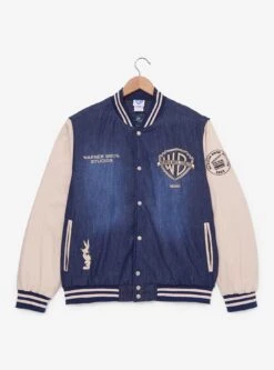 Warner Bros. Studios Denim Varsity Jacket (BoxLunch 10th Anniversary) — BoxLunch Exclusive 18 Warner Bros. Studios Denim Varsity Jacket (BoxLunch 10th Anniversary) — BoxLunch Exclusive -Cozy Mode Store 34835513 av2 1