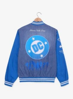 DC Studios Denim Varsity Jacket (BoxLunch 10th Anniversary) — BoxLunch Exclusive -Cozy Mode Store 34835520 av3 1