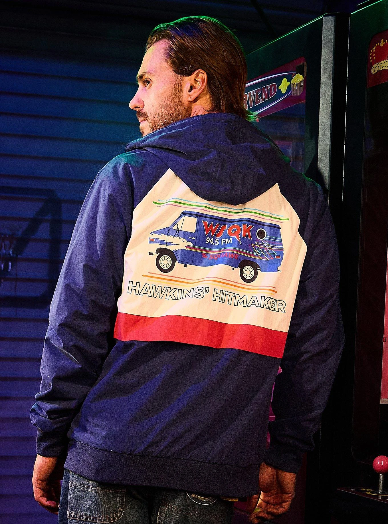 Stranger Things WSQK The Squawk Windbreaker — BoxLunch Exclusive 6 Stranger Things WSQK The Squawk Windbreaker — BoxLunch Exclusive - Image 4