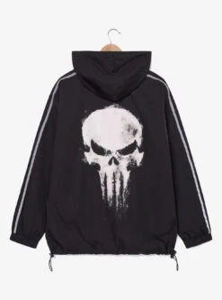 Marvel Punisher Black Windbreaker — BoxLunch Exclusive 8 Marvel Punisher Black Windbreaker — BoxLunch Exclusive -Cozy Mode Store 34925235 av1 1