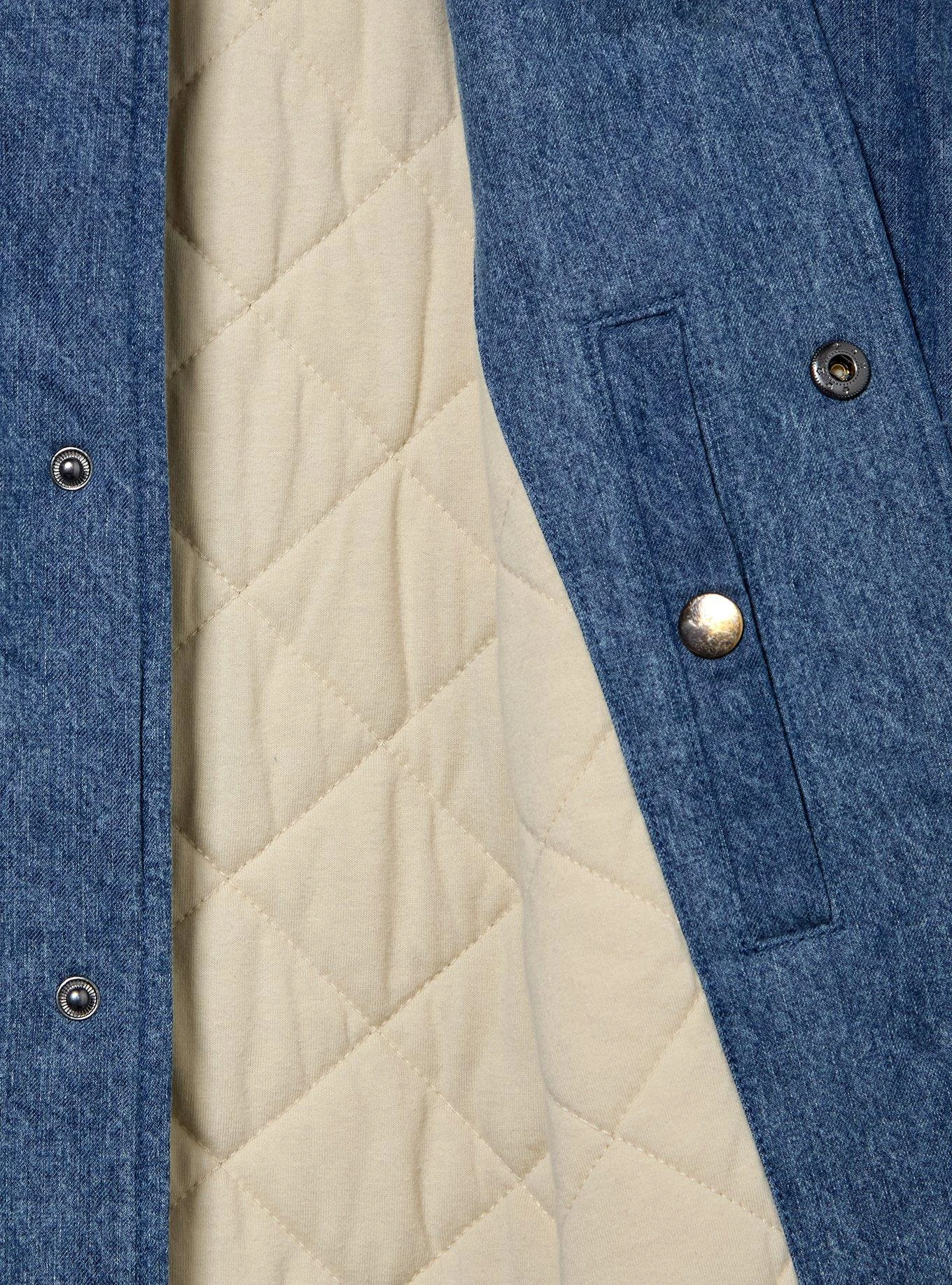 Hazbin Hotel Voxtek Vintage Denim Varsity Jacket — BoxLunch Exclusive 9 Hazbin Hotel Voxtek Vintage Denim Varsity Jacket — BoxLunch Exclusive - Image 7